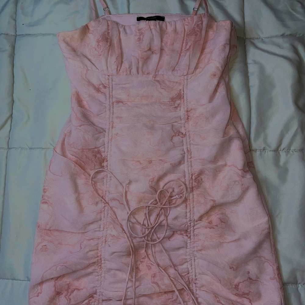 Pink with white details dress